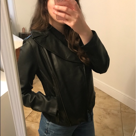 Black Leather Coat - Picture 2 of 7